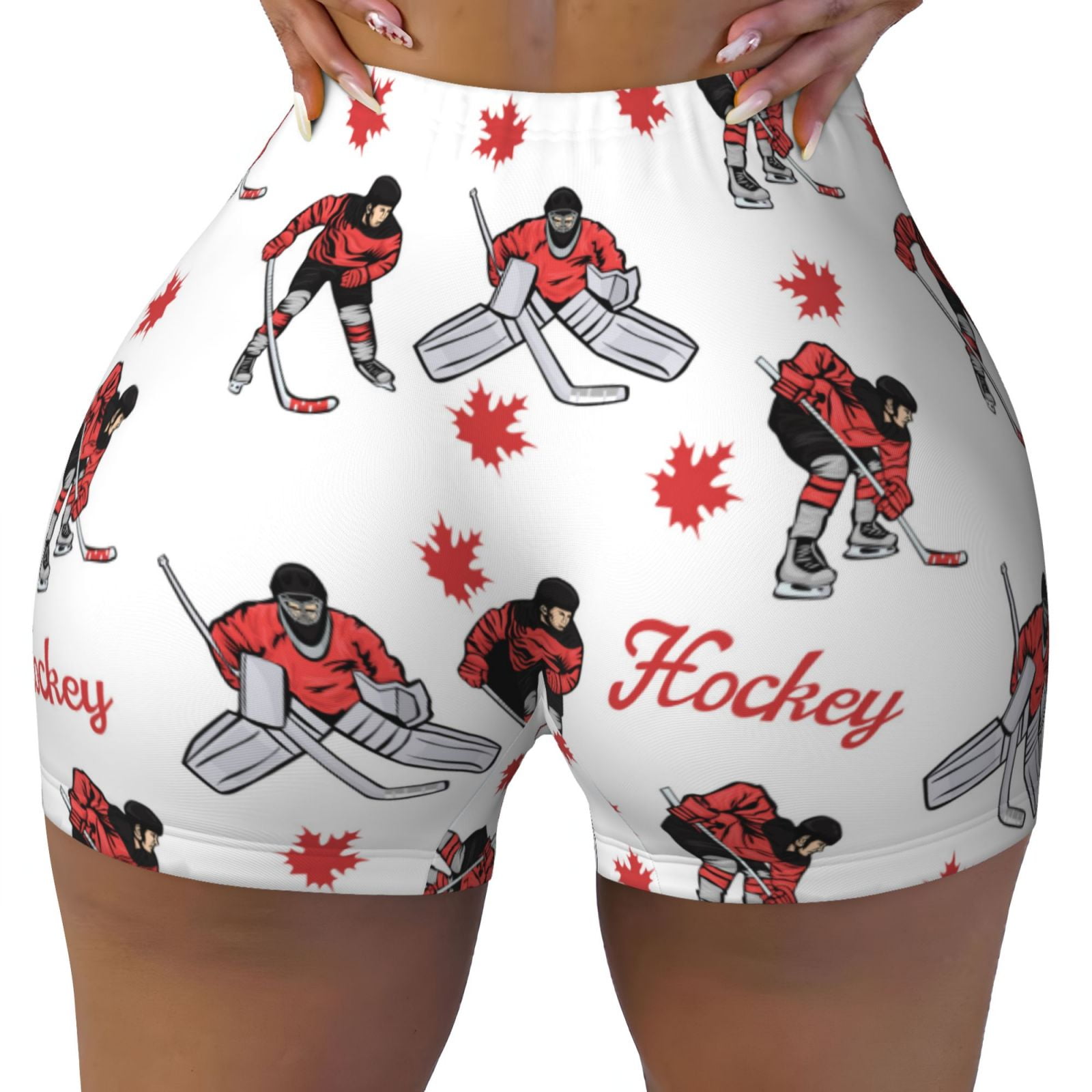 Canada hockey players maple leaves Workout Shorts for Women Gym Yoga