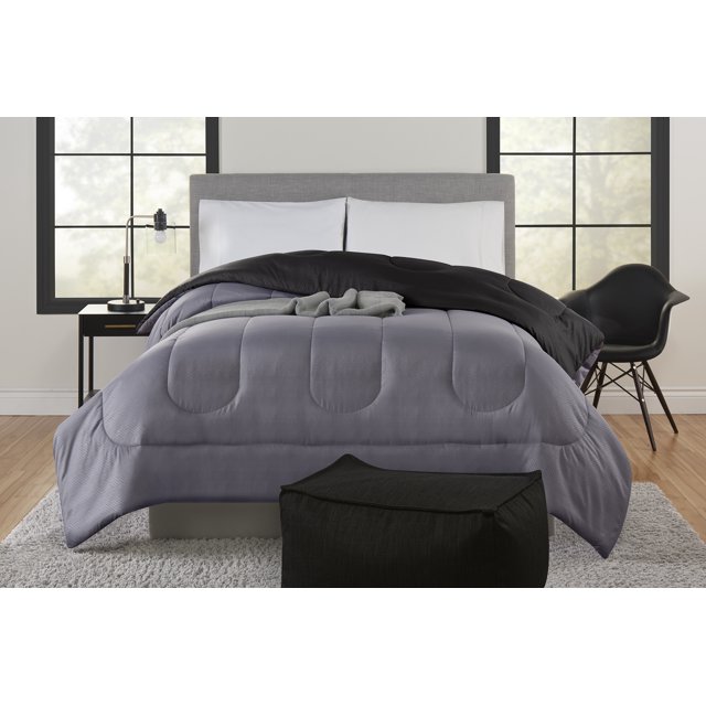 Canada's Best Heavyweight Embossed Down Alternative Duvet, Reversible Dark Grey/Black, Multiple