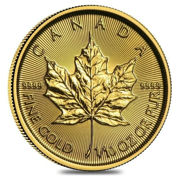 Royal Canadian Mint 1/10 oz Gold Maple Leaf Coin (Random Year)