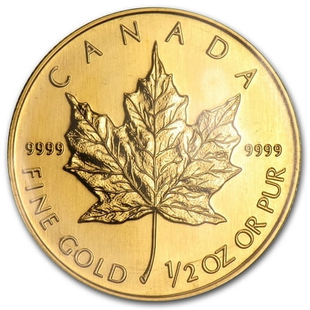 Canadian 1/2 oz Gold Maple Leaf Coin .9999 Fine (Random Year)