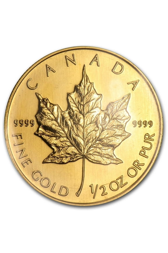 Canadian 1/2 oz Gold Maple Leaf Coin .9999 Fine (Random Year)