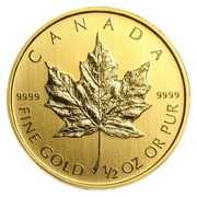 Canadian 1/2 oz Gold Maple Leaf Coin BU - Random Year