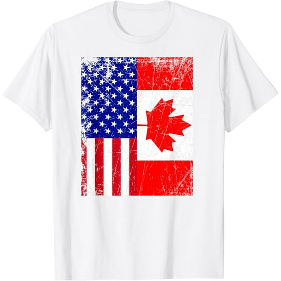 Canadian American Shirt USA Canada Flag 4th of July Tshirt T-Shirt