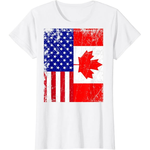 Canadian American Shirt USA Canada Flag 4th of July Tshirt