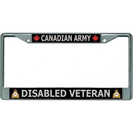 Canadian Army Disabled Veteran Chrome License Plate Frame