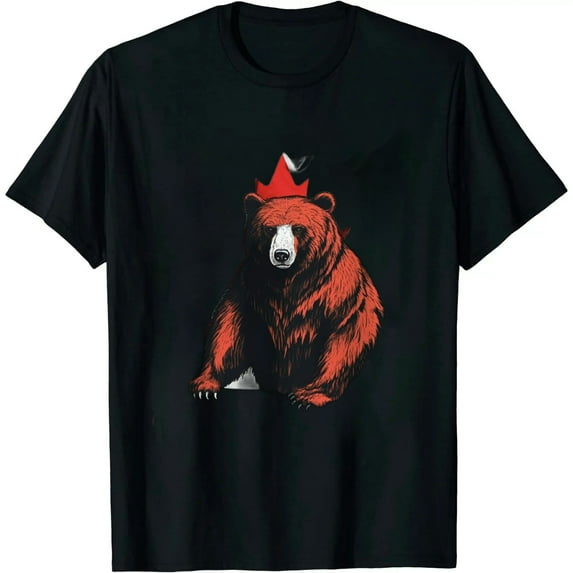 Canadian Bear & Maple Leaf Canada Flag Patriotic Men Women T-Shirt