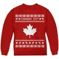 thumbnail image 1 of Canadian Canada Eh Ugly Christmas Sweater Youth Sweatshirt Red YLG, 1 of 1