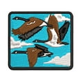 thumbnail image 1 of Canadian Canada Geese Flying Goose Applique Multi-Color Embroidered Iron-On Patch - 2.0 Inch Mini, 1 of 5