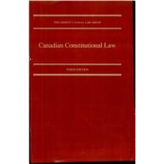 Pre-Owned Canadian Constitutional Law Hardcover Joel Bakan