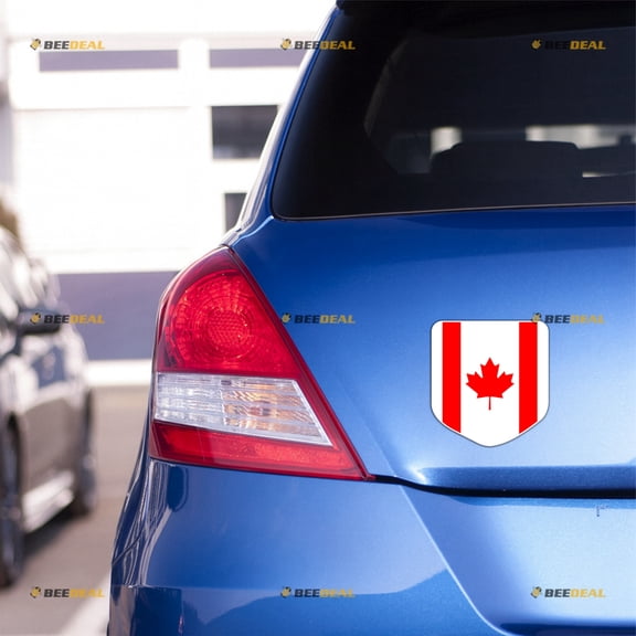 Canadian Flag Canada Maple Leaf Car Magnet Shield Magnetic Sticker Decal - 2 Pack Reflective 4" - for Truck Door Fridge Reusable Waterproof
