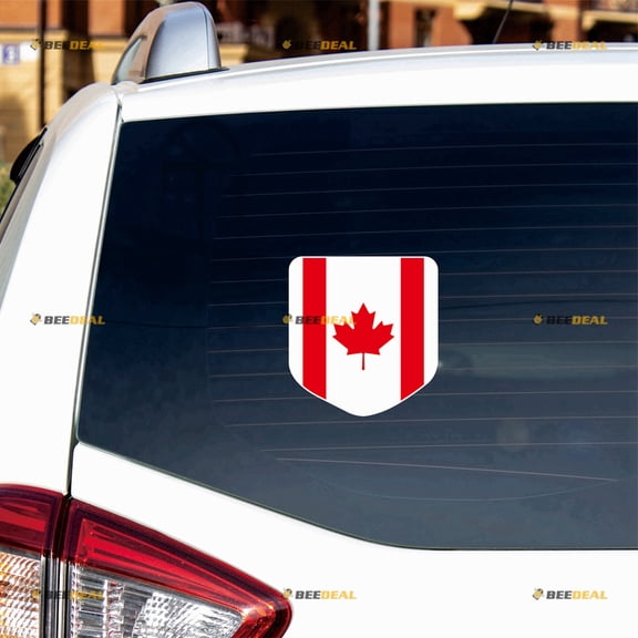 Canadian Flag Canada Maple Leaf Sticker Decal Vinyl Shield - 2 Pack Reflective 3" - For Car Boat Laptop Cup