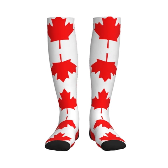 Canadian Flag Compression Socks Circulation Running Athletic Sports for Women Men