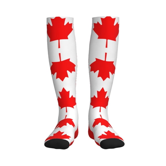 Canadian Flag Compression Socks Circulation Running Athletic Sports for Women Men