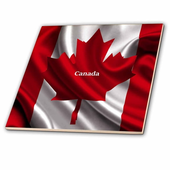 3dRose, Canadian Flag Design - artwork, 4 Inch Ceramic Tile