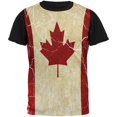 thumbnail image 1 of Canadian Flag Grunge Distressed All Over Mens Black Back T Shirt Multi SM, 1 of 1
