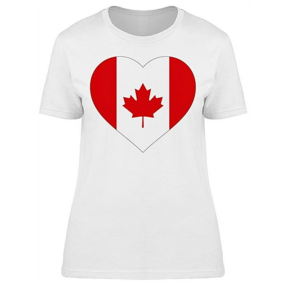 Canadian Flag Heart T-Shirt Women -Image by Shutterstock, Female XX-Large