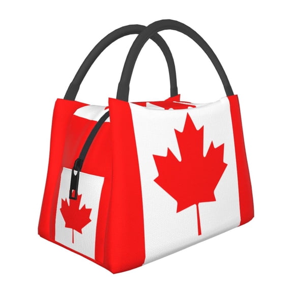 Canadian Flag Lunch Bag Reusable Insulated Lunch Tote Cooler Box For Women Men