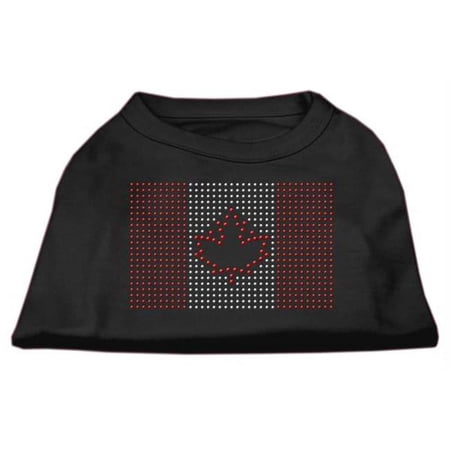Canadian Flag Rhinestone Shirts Black S - 10