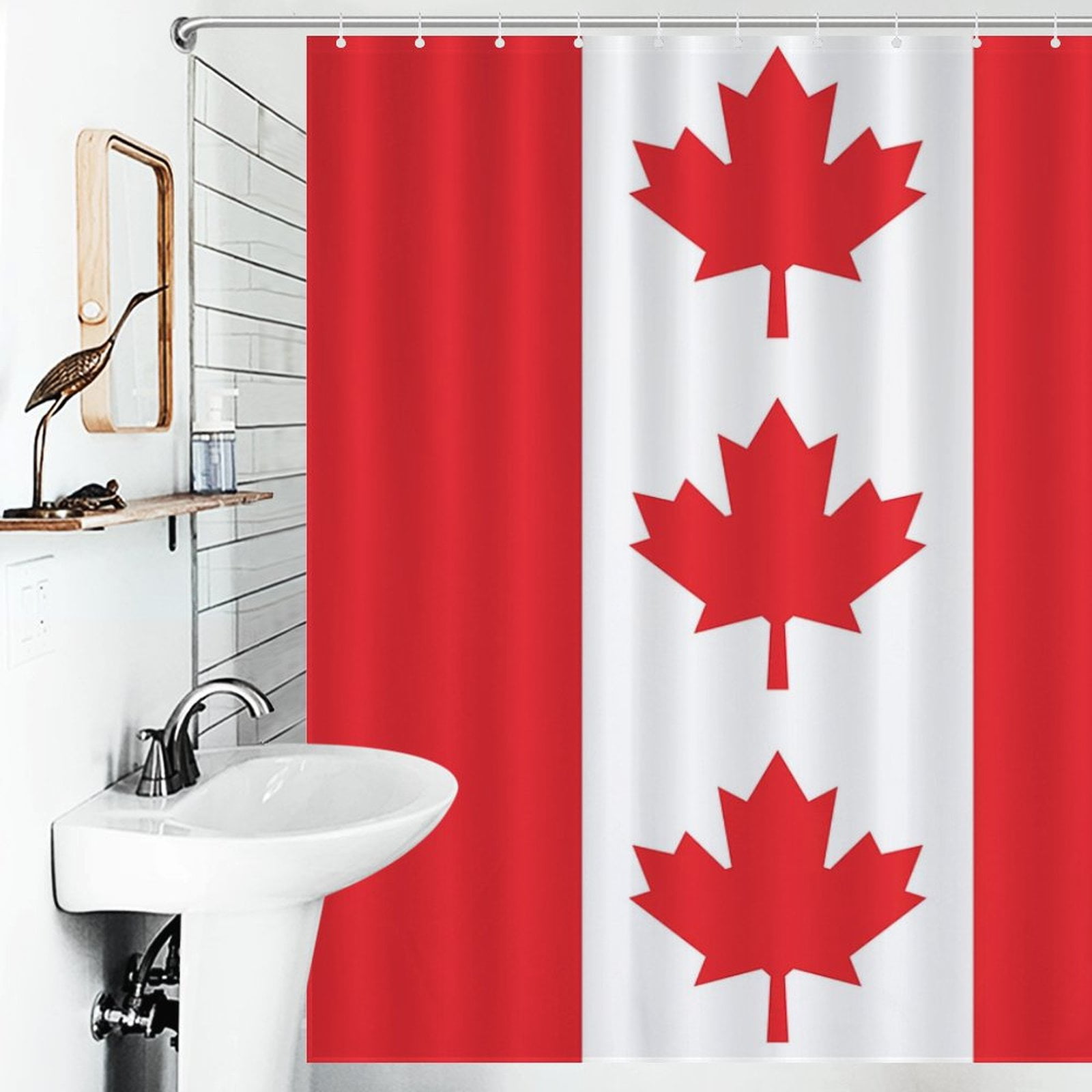 Canadian FlagWaterproof Shower Curtain For Bathroom Decor Washable ...