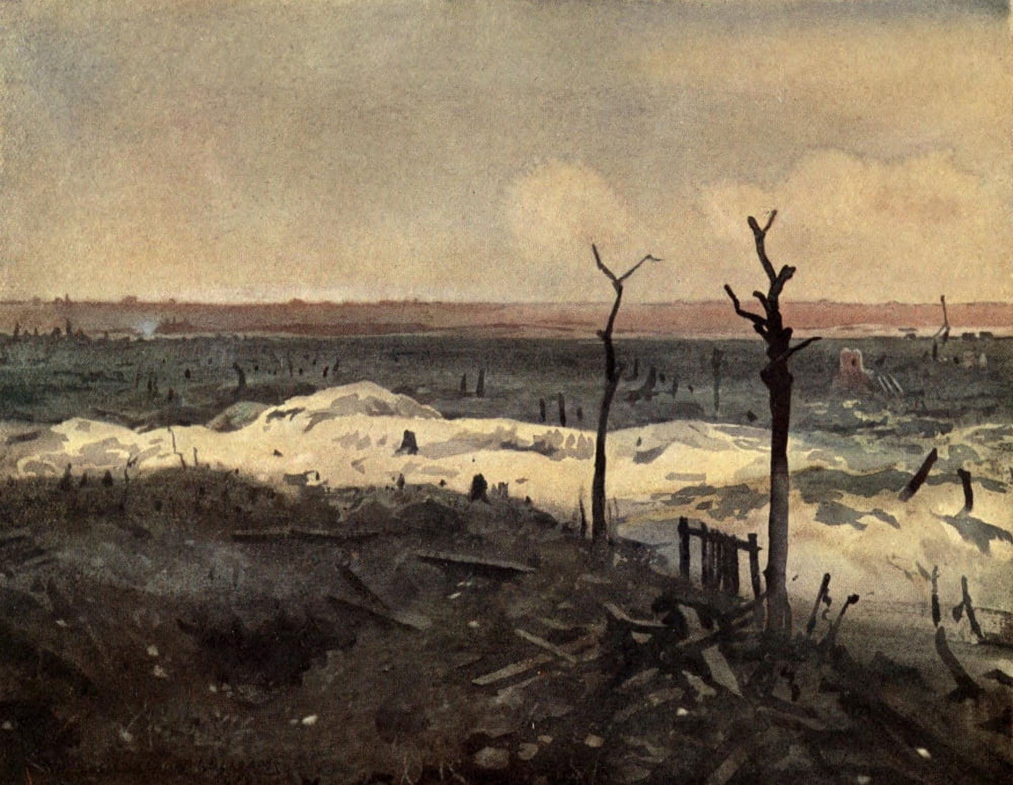 Canadian Front 1920 Aconite trench Lens Canvas Art - Inglis Sheldon-Williams (18 x 24)