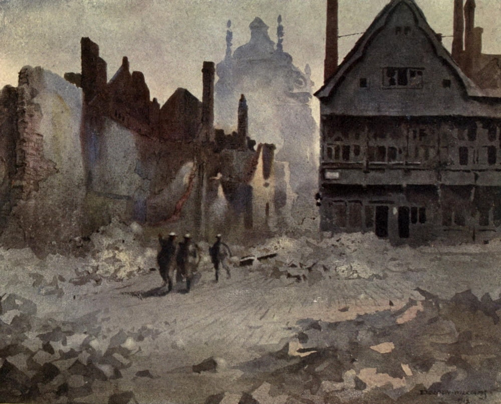 Canadian Front 1920 Canadians at Cambrai Canvas Art - Inglis Sheldon-Williams (18 x 24)