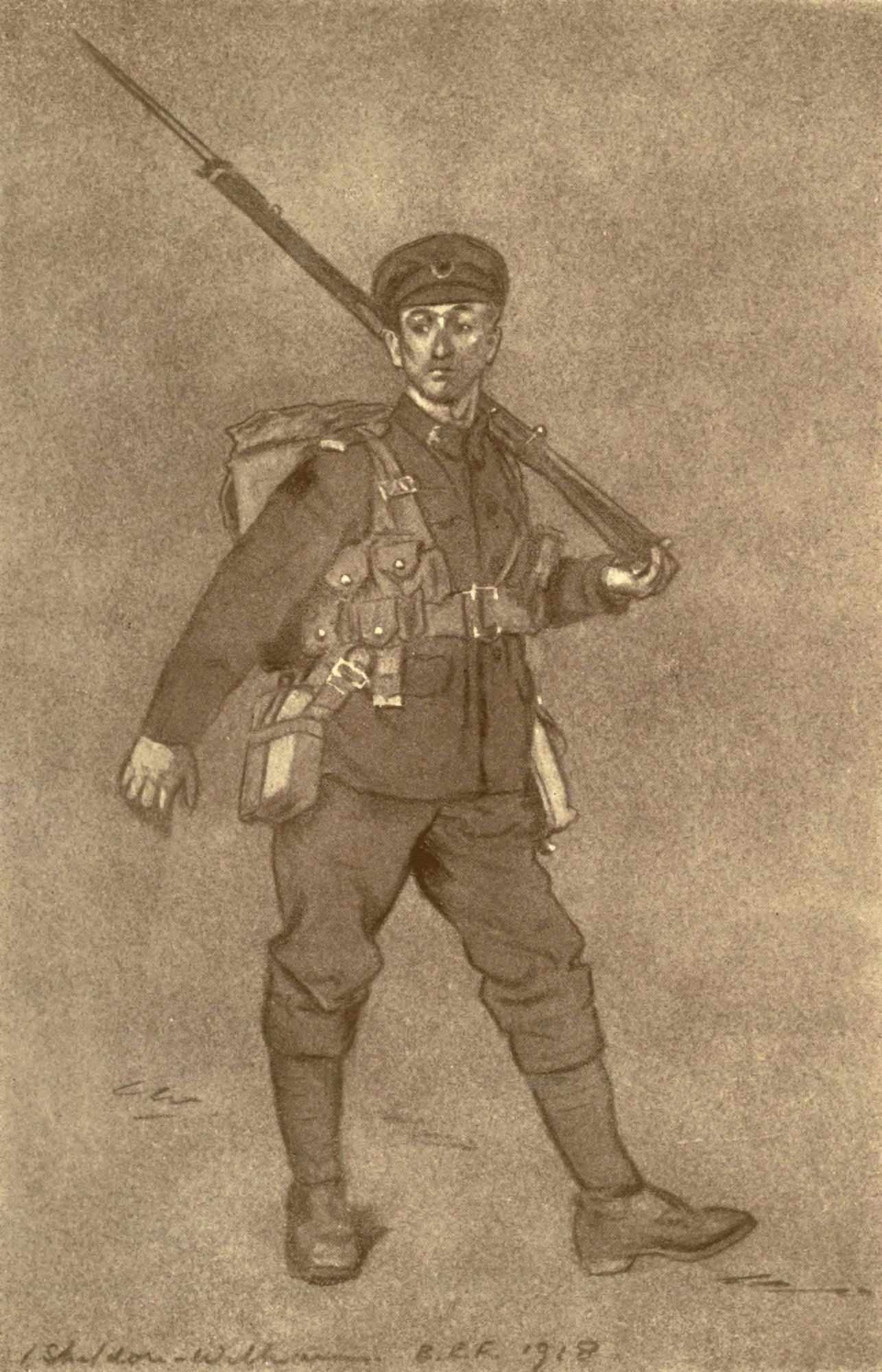 Canadian Front 1920 Eyes right Canvas Art - Inglis Sheldon-Williams (18 x 24)