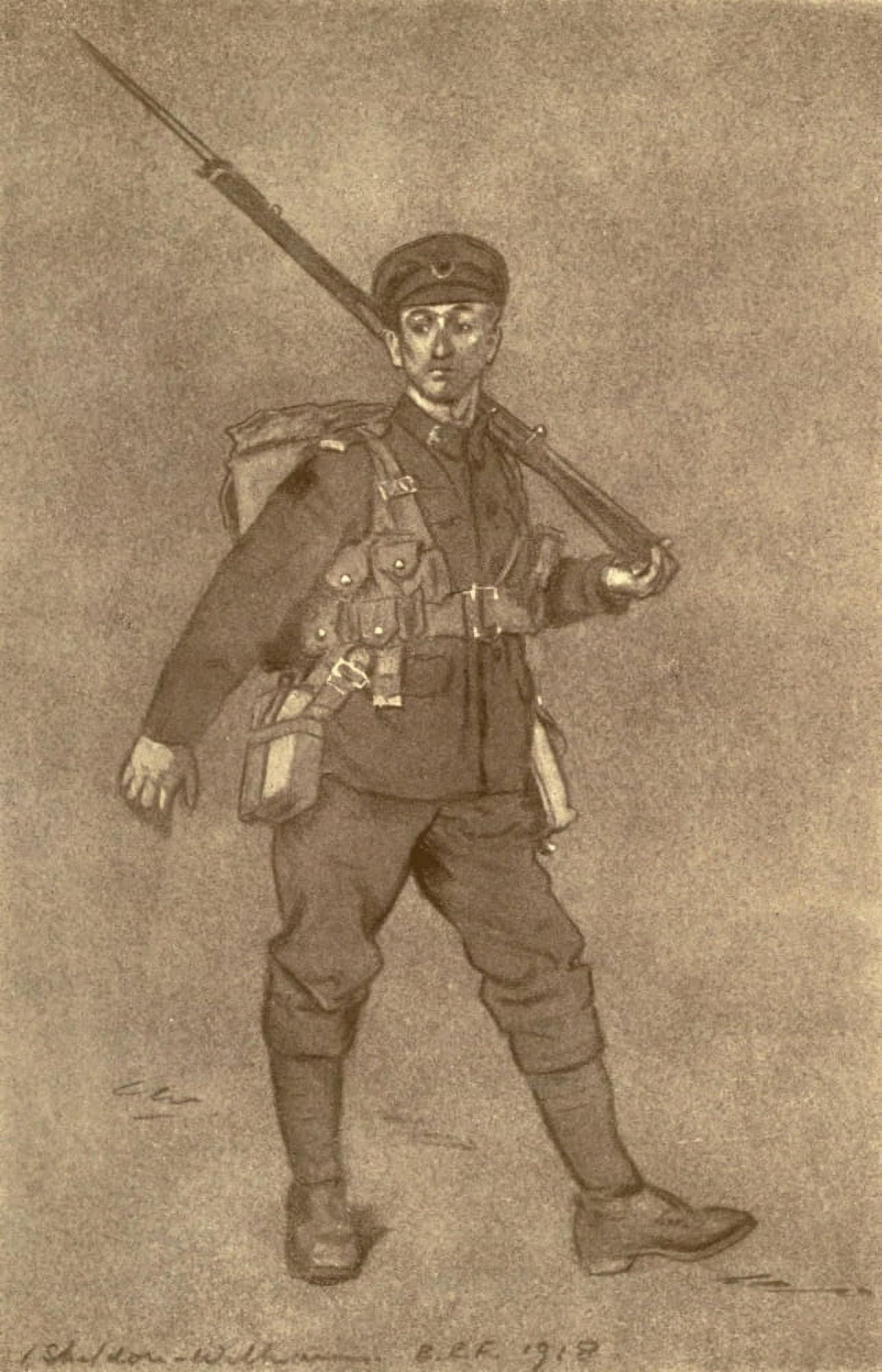 Canadian Front 1920 Eyes right Canvas Art - Inglis Sheldon-Williams (24 x 36)