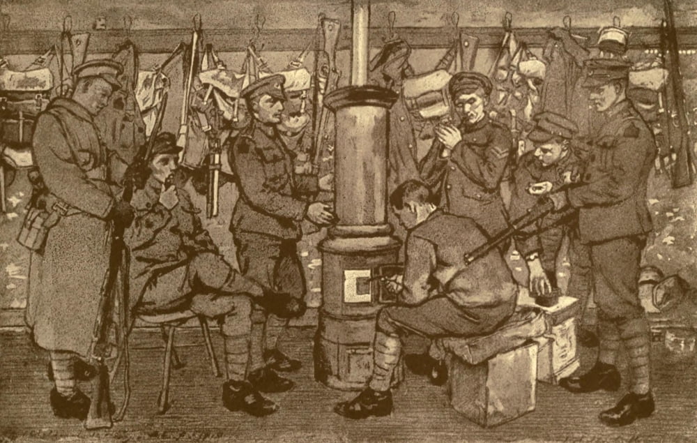 Canadian Front 1920 In Billets Canvas Art - Inglis Sheldon-Williams (24 x 36)
