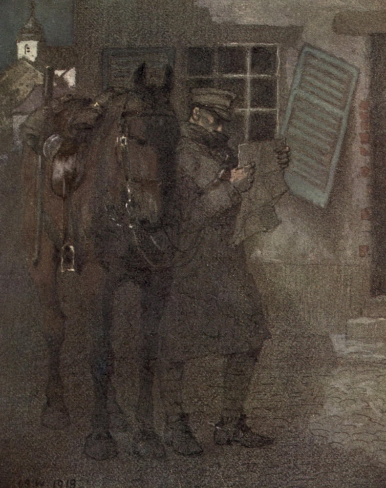 Canadian Front 1920 Map-reading by Moonlight Canvas Art - I Sheldon-Williams (24 x 36)