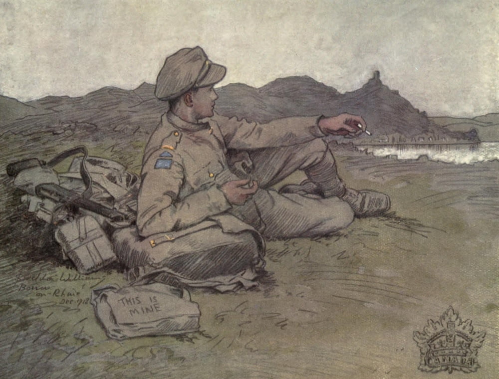 Canadian Front 1920 On the Rhine we reached our objective Canvas Art - Inglis Sheldon-Williams (24 x 36)