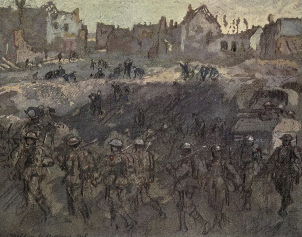 Canadian Front 1920 Valenciennes Nov 9th 1918 Canvas Art - Inglis Sheldon-Williams (24 x 36)