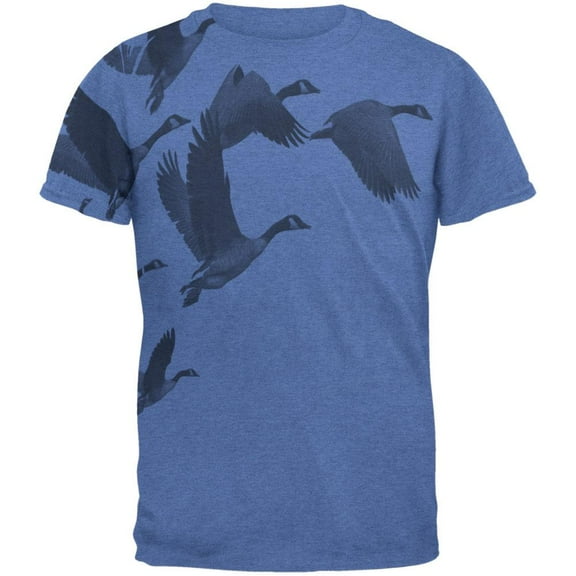 Canadian Geese Goose Flying V Mens T Shirt Heather Royal MD