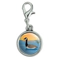 thumbnail image 1 of Canadian Goose Geese Swimming Canada Antiqued Bracelet Pendant Zipper Pull Charm with Lobster Clasp, 1 of 4