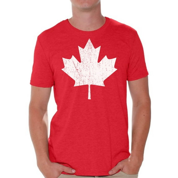 Canadian Graphic Shirts Men's Canada White Leaf Proud BC Toronto Nova Scotia