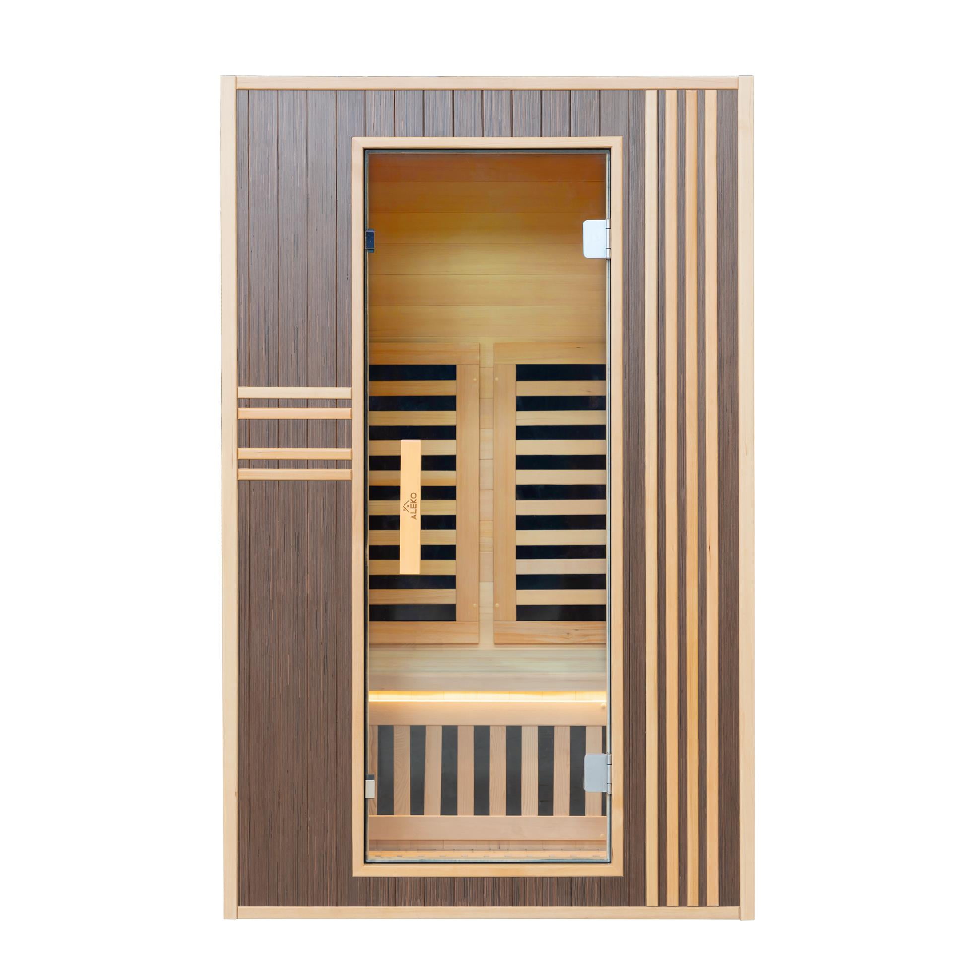 ALEKO 2 Person Hemlock Far Infrared Indoor Sauna Spa with Chromotherapy Lamps