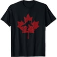 thumbnail image 1 of Canadian Hockey Player Vintage Canada Maple Leaf Ice Skating T-Shirt, 1 of 4