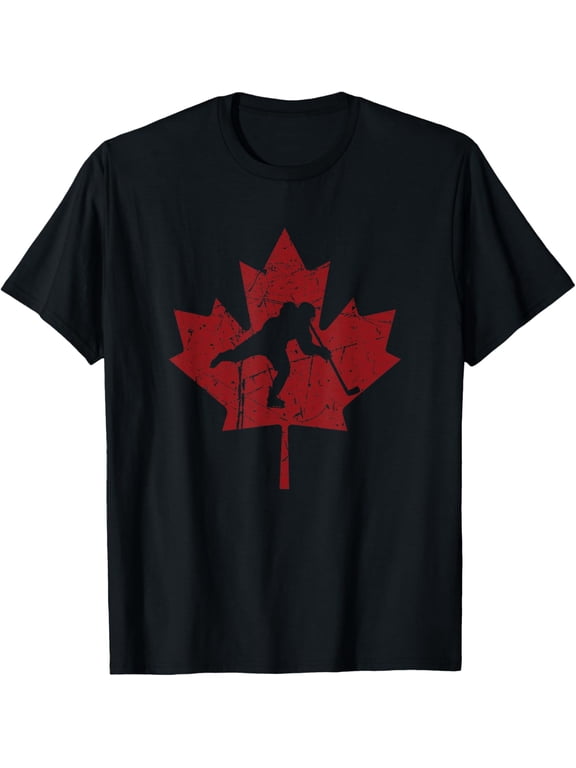Canadian Hockey Player Vintage Canada Maple Leaf Ice Skating T-Shirt