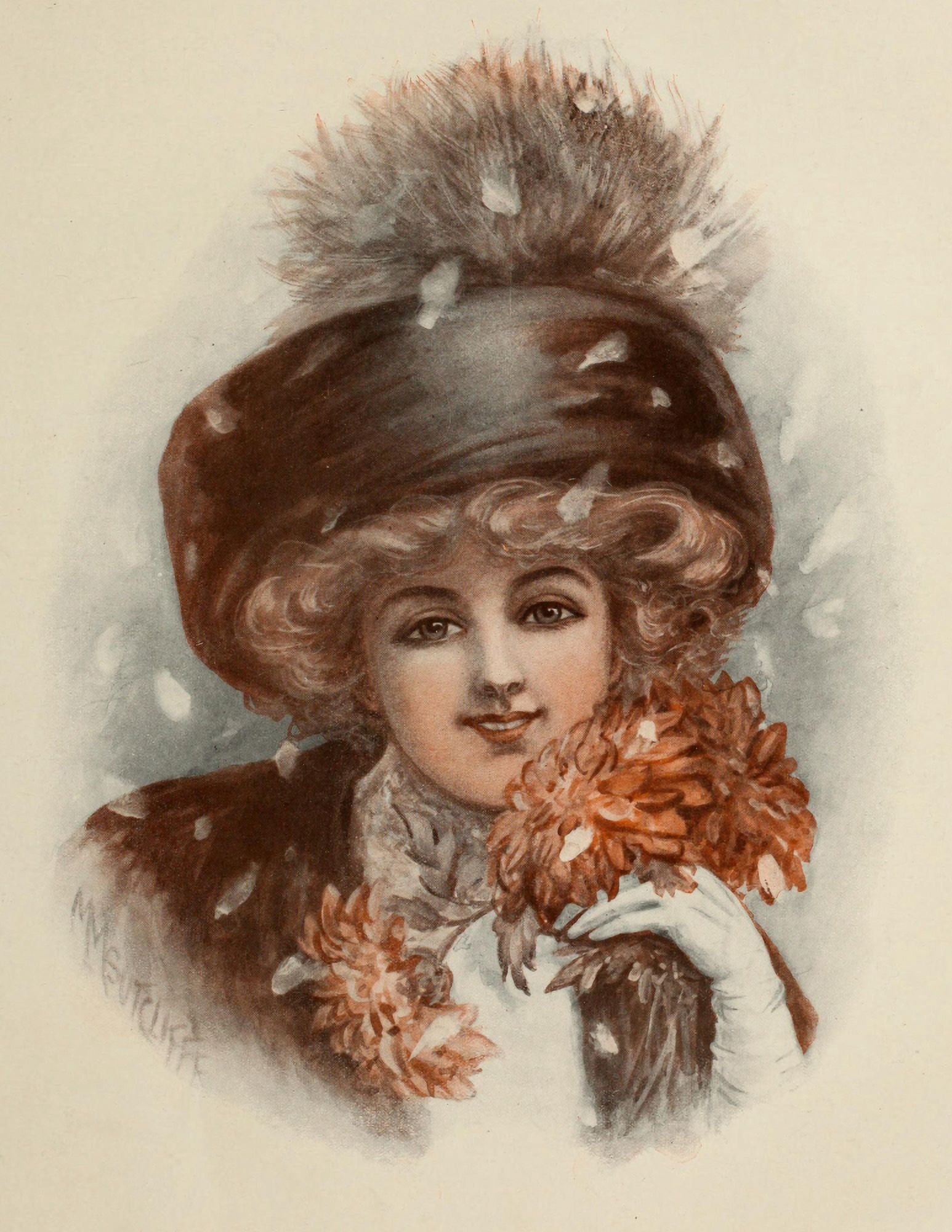 Canadian Home Journal 1912 Winter Lady Canvas Art - Unknown (18 x 24)