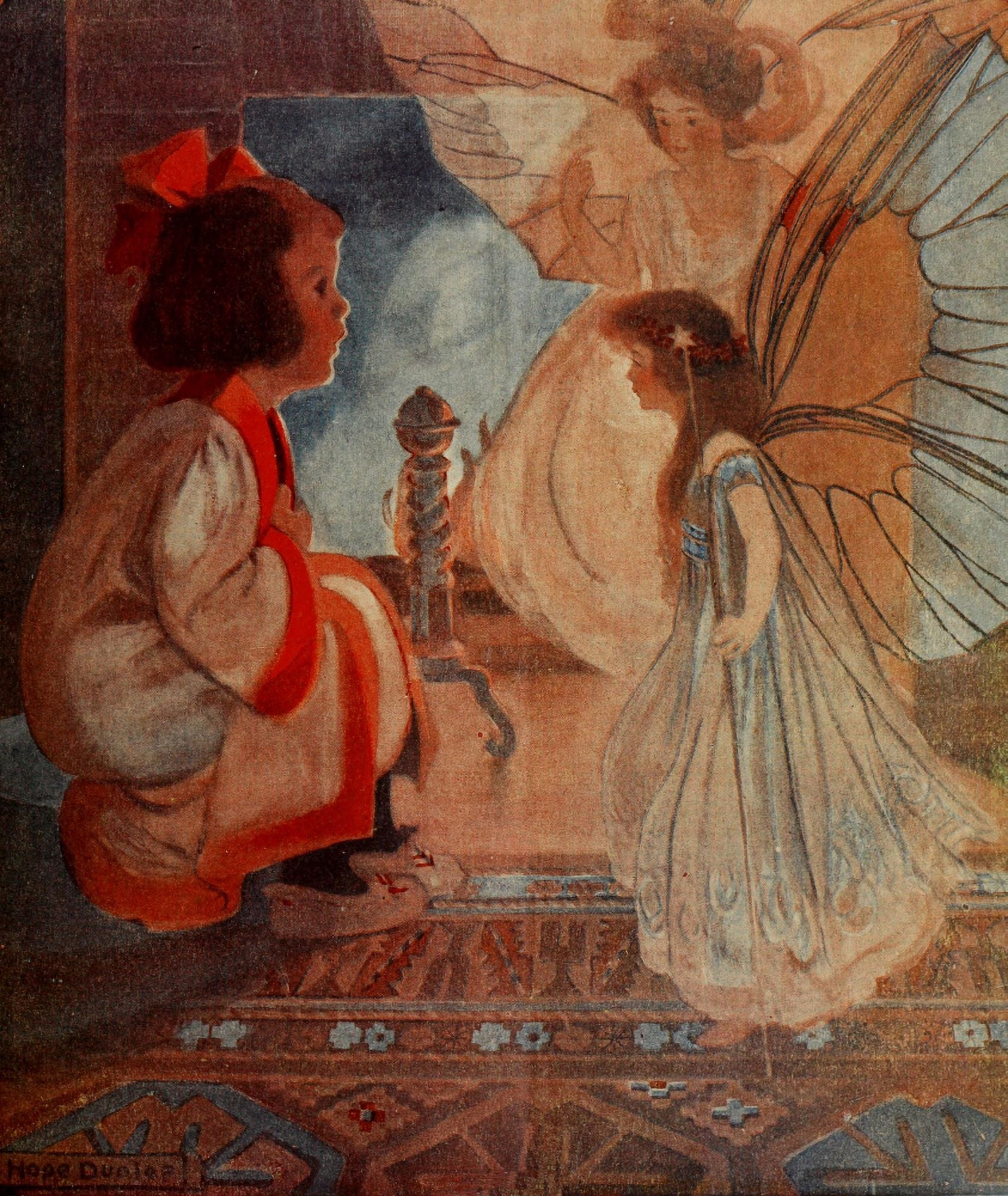 Canadian Home Journal 1920 Meeting with fairies Canvas Art - Hope Dunlap (18 x 24)