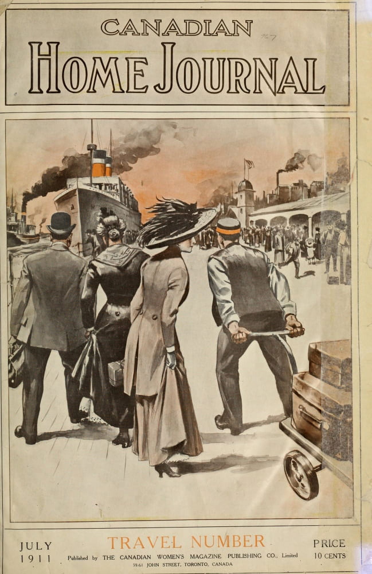Canadian Home Journal July 1911 Travel Number Canvas Art - (18 x 24)