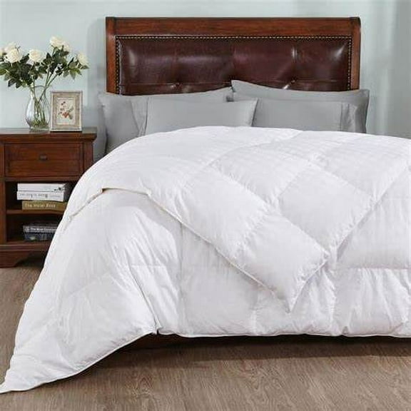 Canadian Hutterite White Down Duvet, 700 Loft, 380 T/C, Made in Canada, (Queen 88" x 90'', Summer Fill), Instant Relief for Cold Sleepers