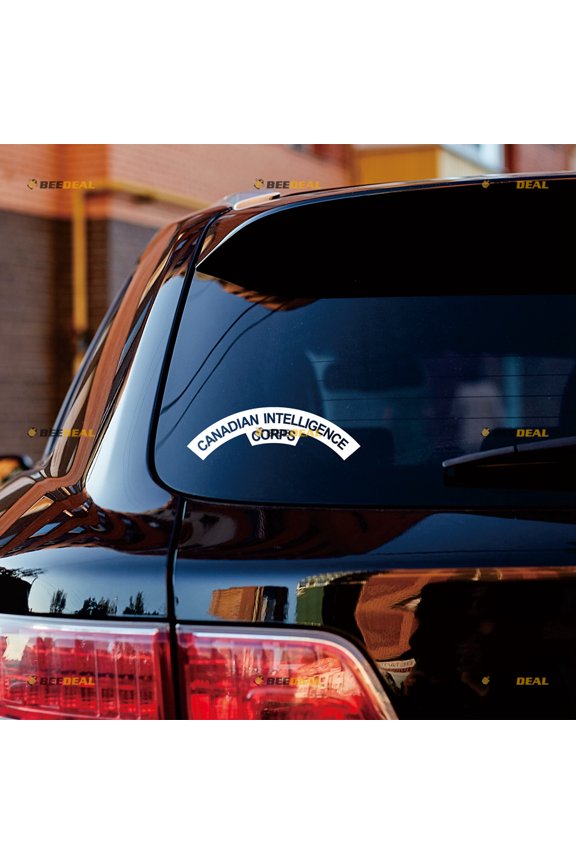 Canadian Intelligence Corps Canadian Army Sticker Decal Vinyl - 2 Pack White 6" - For Car Boat Laptop Cup No Background Die-cut