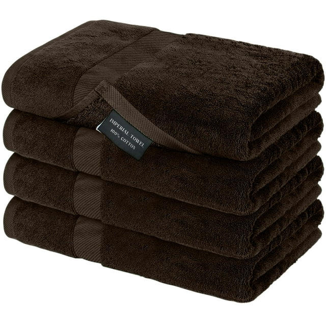 Canadian Linen 4 Pack Brown Bath Towels Set 27"x54" Soft Absorbent 100% ...