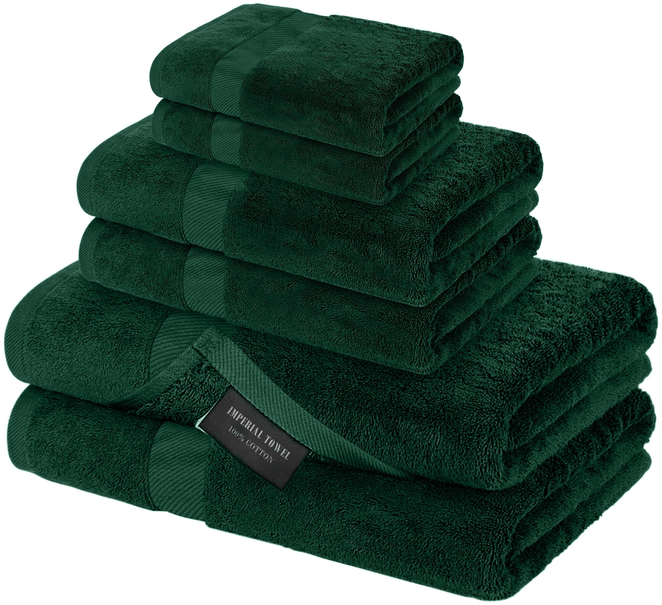 Canadian Linen Imperial Economy 6 Pack Hunter Green Bathroom Towel Set