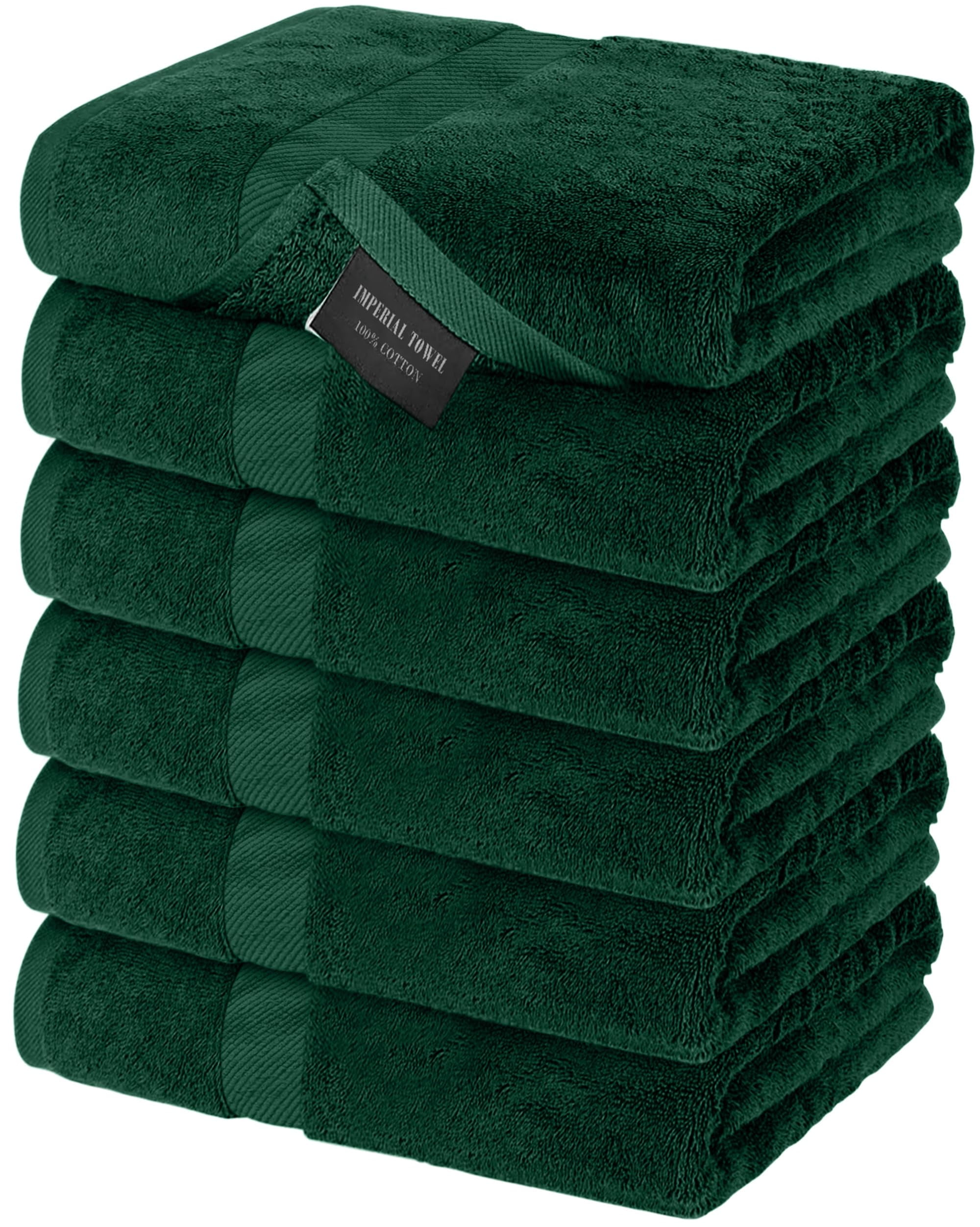Canadian Linen Imperial Economy 6 Pack Hunter Green Hand Towels for