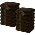 thumbnail image 1 of Canadian Linen Economy Washcloths Set,12 Pack, 12”x12” 100% Cotton Color Face Towels Soft Absorbent Lightweight Facecloths for Spa Hair Salon Kitchen Restaurant Gym Spa Pool Bathroom, Dark Brown, 1 of 5
