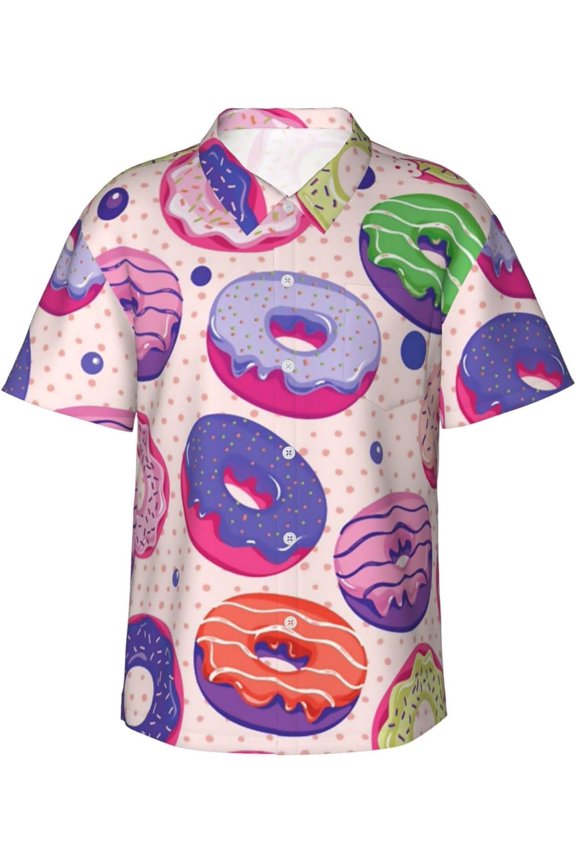 Canadian Maple Flag Check Mens Hawaiian Shirt Short Sleeve Casual Button Up Tropical Summer Beach Shirt