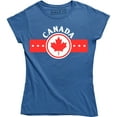thumbnail image 1 of Canadian Maple Leaf - Canada National Flag Retro Football Women's T-Shirt, 1 of 4