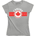 thumbnail image 1 of Canadian Maple Leaf - Canada National Flag Retro Football Women's T-Shirt, 1 of 4