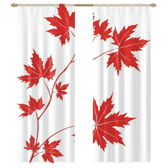 Canadian Maple Leaf Modern Tulle Window Curtains for Living Room Luxury Bedroom Kitchen Curtains